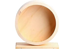 ANCLLO Swetup Wooden Silent Hamster Wheel, Hamster Exercise Wheel Wooden Silent Spinner, Non Slip Hamster Running Wheel, Animals Silent Running for Rat Gerbil Mice Chinchillas Hedgehogs Guinea Pigs