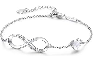 LOUISA SECRET Bracelet Femme Argent 925 Infini, Bracelet d’amour Femme Réglable, Bijoux Femme Cadeaux Noël Femme Anniversaire Fête des Mères Cadeau Maman Infinity Heart Bracelets Silver