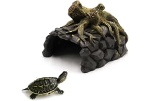 QBMYCN Cueva escondite de Reptiles, Escondite para Reptiles,decoración de Acuario,Adecuado para Peces Anfibios Lagarto Rana araña Gecko.