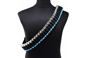 Gunyoo Bandoliera per cartucce di fucile 27 Round 12 o 20 Gauge Tattico Regolabile Shotshell Holder Shot Gun Shell Cintura con Fibbia a Sgancio Rapido per Caccia Tiro Sportivo