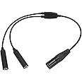 Cryfokt GA Twin Plug to XLR Headset Adapter, Jacks to Female 5pin XLR Headset Connector, Aviation Headset Adapter Professional GA Dual Plug with Most Major Brand Headsets