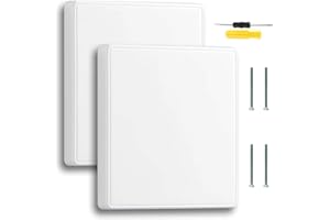 Acmerota 2 piezas Cubierta de placa ciega individual Cubiertas de enchufe cuadradas Placa de enchufe ciega individual para cajas eléctricas de enchufes Acabado blanco Enchufes expuestos (blanco)