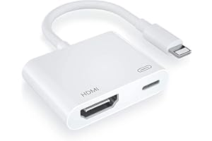 BEYEAH Beyeah Lightning auf HDMI Adapter, Kein Strombedarf 1080P Bildschirmkonverter mit Lightning Ladeanschluss, iPhone auf HDMI Adapter kompatibel mit iOS Geräten für Projektor/Monitor/TV