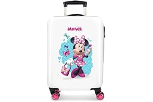 Disney Minnie Good Mood Kabinenkoffer Mehrfarbig 34x55x20 cms Hartschalen ABS Kombinationsschloss 32L 2,5Kgs 4 Doppelräder Handgepäck, Weiß