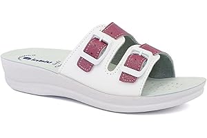 inblu Ciabatte Donna A Doppia Fascia Colorata con Fibbie Regolabili, Plantare Anatomico, dal 35 al 41, Sandali