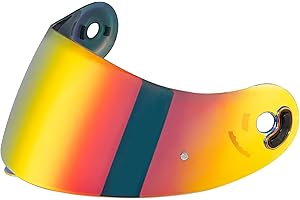 VCOROS Helmvisier für Nolan X-803 X-802 X-702 X-661 X603,Motorradhelm Visier,Motorrad Windschutz Helm Objektiv Visier (Chrom Rot)