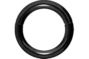 PIERCINGLINE Clicker de anillo de segmento de acero quirúrgico | Piercing para Septum Oreja Nariz Tragus Helix | Selección de Color y Tamaño