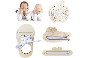 Fivtsme Busy Board per Bambini, 4 Pezzi Busy Board per Neonati, Giochi Montessori Busy Board, Pannello Sensoriale Bambini Montessori, Pannello Montessori, Busy Board Montessori 1 o 3 Anni