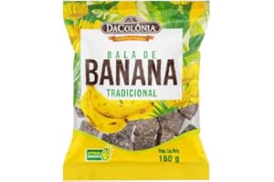 Bonbons brésiliens traditionnels à la saveur de banane, paquet 160g - Bala de Banana Tradicional DACOLONIA 160g