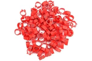 YOUTHINK - 100 Anillos De Palomas Numerados De 8 Mm 001 – 100 Anillos De Pájaro De Plástico Para Patas De Pájaros De Palomas (Red)