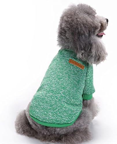 Pet Dog Classic Knitwear Sweater Warm Winter Puppy Pet Coat Soft Sweater Clothing For Small Dogs (S, Green)