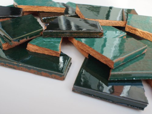 900g Bruchmosaik, Mosaikfliesen aus handgefertigten mexikanischen Fliesen – Grün – Töne - 2