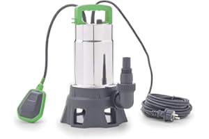 Pompa sommergibile AQUANIQUE DWP 19000 (portata 19.000 l/h, granulometria max. 25 mm,750 W, prevalenza 9 m)- pompa per acque reflue per stagni, vasche per bambini, cantine allagate, cantieri, piscine