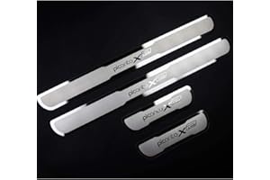 GENETICS Striscia decorativa in acciaio per portiera auto, piastra di protezione per battitacco, modanatura con logo, 4 pezzi, YGAODWQ