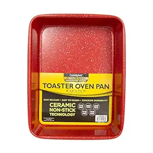 casaWare 8 x 6 x 1.75-Inch Toaster Oven Ultimate Series Commercial Weight Ceramic Non-Stick Coating Pan (Red Granite)