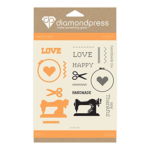 Diamant Drücken "handgefertigt Love" Stempel und stirbt, silber