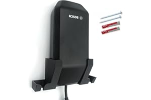 Luminick Supporto da parete compatibile con Bosch BPC3400 (4A), caricabatterie intelligente, caricatore, supporto, perfetta gestione dei cavi, robusto e stabile, materiale di montaggio incluso