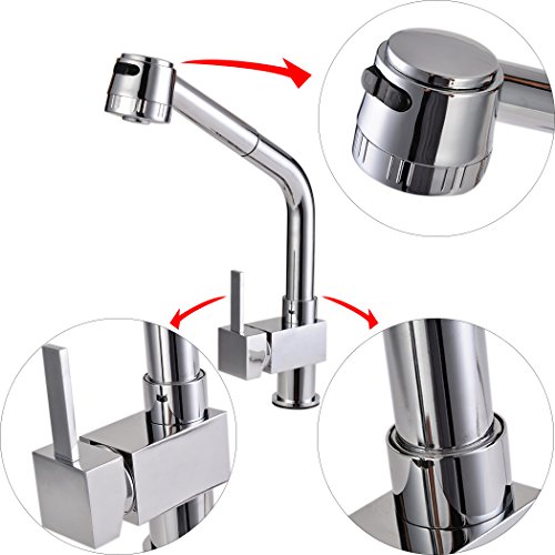 Ancheer 360° Drehbar Spültisch Mischbatterie Einhebel Wasserhahn Küchearmatur Einhandmischer für Küchen,Badezimmer, Waschbecken - 4