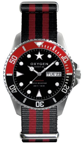 Oxygen Unisex-Armbanduhr Sea Lion 44 Analog Quarz Nylon EX-D-SEA-44-BLRE Oxygen Unisex-Armbanduhr Sea Lion 44 Analog Quarz Nylon EX-D-SEA-44-BLRE
