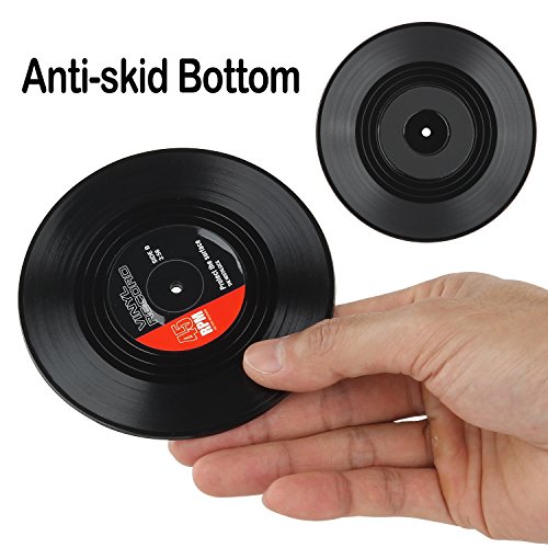 Discoball (6 PCS) Retro Vinyl Untersetzer Schallplatten Untersetzer - 5