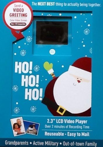 Video Holiday Greeting Card ~ 2 Minute Recordable LCD Video ~ Color Screen ~ Reusable ~ Mac PC Compatible ~ Simple to Use by Card Impressions