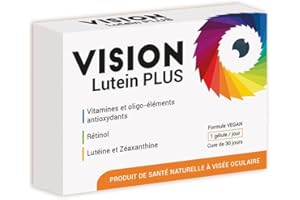 NUTRI EXPERT - Vision Lutein Plus - Améliore l'acuité visuelle nocturne - Protège les cellules du stress oxydatif - Vegan - Sans Gluten - Sans Lactose - Cure 30 jours