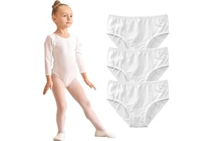 Hornice Mädchenunterwäsche Nahtloser Ballett-Slip für Teenager Tanz-BH mit hoher Taille Gymnastik-Slip aus Baumwolle Stretch-Lateinhose Geeignet für Kinder im Alter von 4-18 Jahren (3er-Pack)