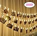 Produktbild Emwel LED-Fotoclip-Lichterkette – 40 Foto-Clips, 4,5 m, USB, LED, Weihnachtslichterkette, Wandschmuck für hängende Bilder, Notizen, Kunstwerke, Karten, Gemälde etc., warm-weiß