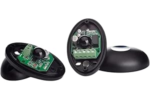 Annlpoy Par de Sensores de Fotocélula,Kit universal de fotocélula infrarroja 12 / 24v AC - DC, sensor de Seguridad con filtro solar,para automatización de puertas y garajes