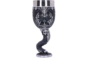 Nemesis Now Cult Cuties Pawzuph - Copa de 19,5 cm, resina/acero inoxidable, negra, bonita copa de gato con cuernos, inserto de acero inoxidable extraíble, fundido en la mejor resina, pintado a mano