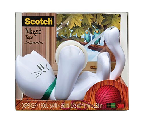 Scotch CAT-810 - Dispensador de cinta adhesiva incluye 1 rollo de cinta 19 mm x 8 9 m color blanco dise o de gato Scotch CAT-810 - Dispensador de cinta adhesiva incluye 1 rollo de cinta 19 mm x 8 9 m color blanco dise o de gato