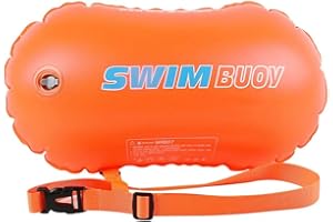 GUANAN Boya de natación, saco seco con cinturón ajustable, para nadadores, triatletas, kayak y entrenamiento de natación seguro (48 x 29 cm)