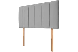 Kiswa collection Lined Bed Headboard | Plush Velvet Upholstered Headboard 20’’ Height | Extra Padded Lined with Wooden Struts for Divan Beds, Bedroom Furniture (Grey, 3ft Single)