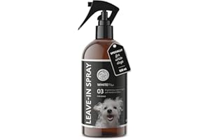 ‎ANNIMALLY Annimally White Plus Leave-In Spray - Natürliche Kämmhilfe & Glanzspray mit Anti-Gelb Effekt, ph-neutrales Kämmspray ohne Bleichmittel für weiße Hunde - 500 ml