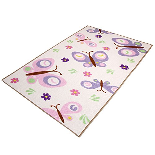 Infantastic Kinderteppich Schmetterling in Größe 80/150 cm/120/170 cm/160/230 cm/200/290 cm in bunten Farben aus widerstandfähigem Polyester mit 7 mm Höhe - 2