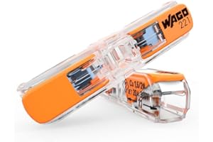 Wago, Borne à Leviers In Line S221, 4mm², Orange, Compatible Conducteurs Rigides et Souples 0.2-4mm², Actionnement à Leviers, 450V, 32A, Design Compact, Garantie 2 Ans, Connexion Directe et Sécurisée