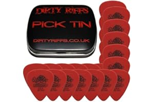 JIM DUNLOP Dunlop Tortex Lot de 24 médiators standard pour guitare avec étui Rouge 0,5 mm