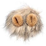 edealing (TM) Haustier Hund Katze Lustige Emulation Lion Haar Mane Ohren Kopf Cap Herbst-Winter-Dress Up Kostüm Muffler Schal (Brown)