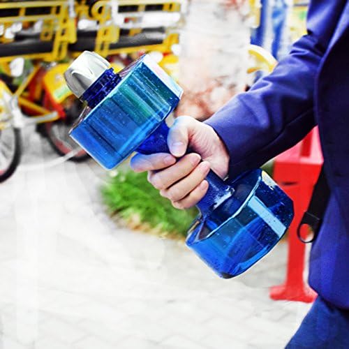 Petg Dumbbell Cup For Unisex &amp; Leakproof Outdoor Sports Bottle Portable Travel Pot Wide Mouth Water Bottle With Stainless Steel Lid 1200Ml/42 Oz Capacity Tumbler(Blue&amp;26.5*11.3*3.5Cm) By Shome