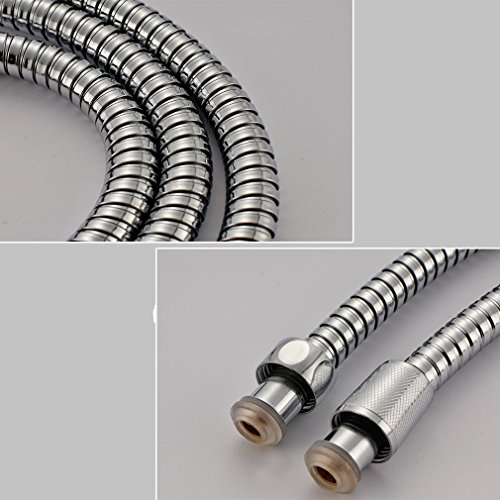 Auralum Edelstahl Duschset Brausegarnitur mit Thermostat – Duschstange + Handbrause + Überkopfbrause(20x20CM) + 150CM Metall-Duschschlauch - 8