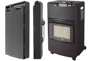 BILAKE Estufa de gas butano o propano por Infrarrojos plegable 4200W, estufa cerámica de gas bajo consumo y pequeña.