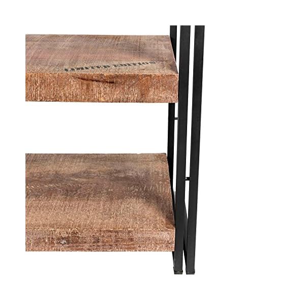 Homescapes Columbus Tall Bookshelf or Display Unit - Industrial Reclaimed Wood Furniture Versatile Bookcase with Six Storage Shelves - Image 6
