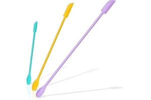 aupawdy 3 Pezzi Mini spatola silicone spatola piccola in silicone Mini Barattolo Raschietto Miscelare in Silicone Utensili per vasetti da Cucina Multicolor