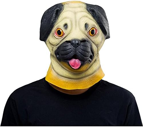 Majiaxu Halloween Animal Belldog Latex Mask Adult Cosplay Props Party Mask