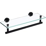 KES Estanteria Baño Aluminio Balda Cristal con Toallero 8MM ...