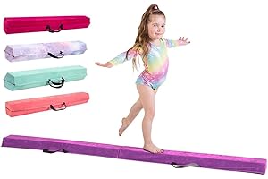 TINY TUMBLERS Gymnastics Beam For Kids - Amazing Balance Equipment For Children at Home - Faux Suede, High Density EVA Foam - Sizes 210cm/240cm/270cm - Flash Cards, Carry Straps, Carry Case and Multiple Colours!