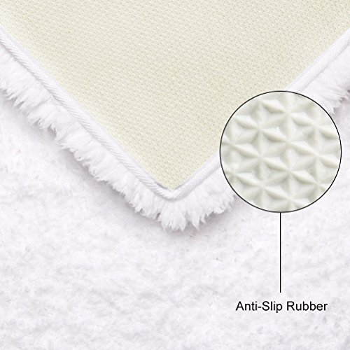 Lifewit Badematte Weiche Badevorleger Mikrofaser Badeteppich Rutschfest Antibakteriell Gummi Teppich 80x120cm Weiß - 4