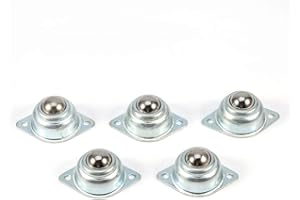 MLMLH Ruedas con rodamiento de Bolas - 5 Piezas Ruedas de Metal, Hierro y Acero para Muebles Ruedas universales con 2 Orificios