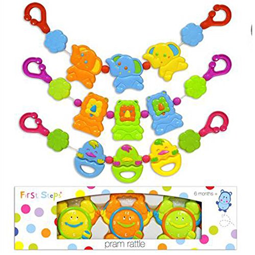First Steps Baby Pram Rattle - Clocks