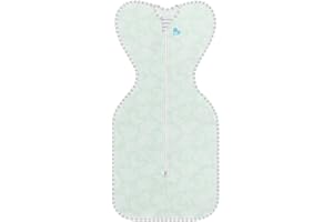 Love To Dream Swaddle Up Organic, Medium 6-8,5 kg, menta, vestibilità aderente supporta un buon sonno, 1.0 Tog adatto a temperature moderate (20-24 °C), lavabile in lavatrice e doppia cerniera per un